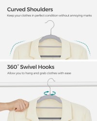 Pack of 50 Coat Hangers,Space-Saving Plastic Clothes Hangers, Non-Slip, 0.2 Inches Slim, 16.5 Inches Wide, 360° Swivel