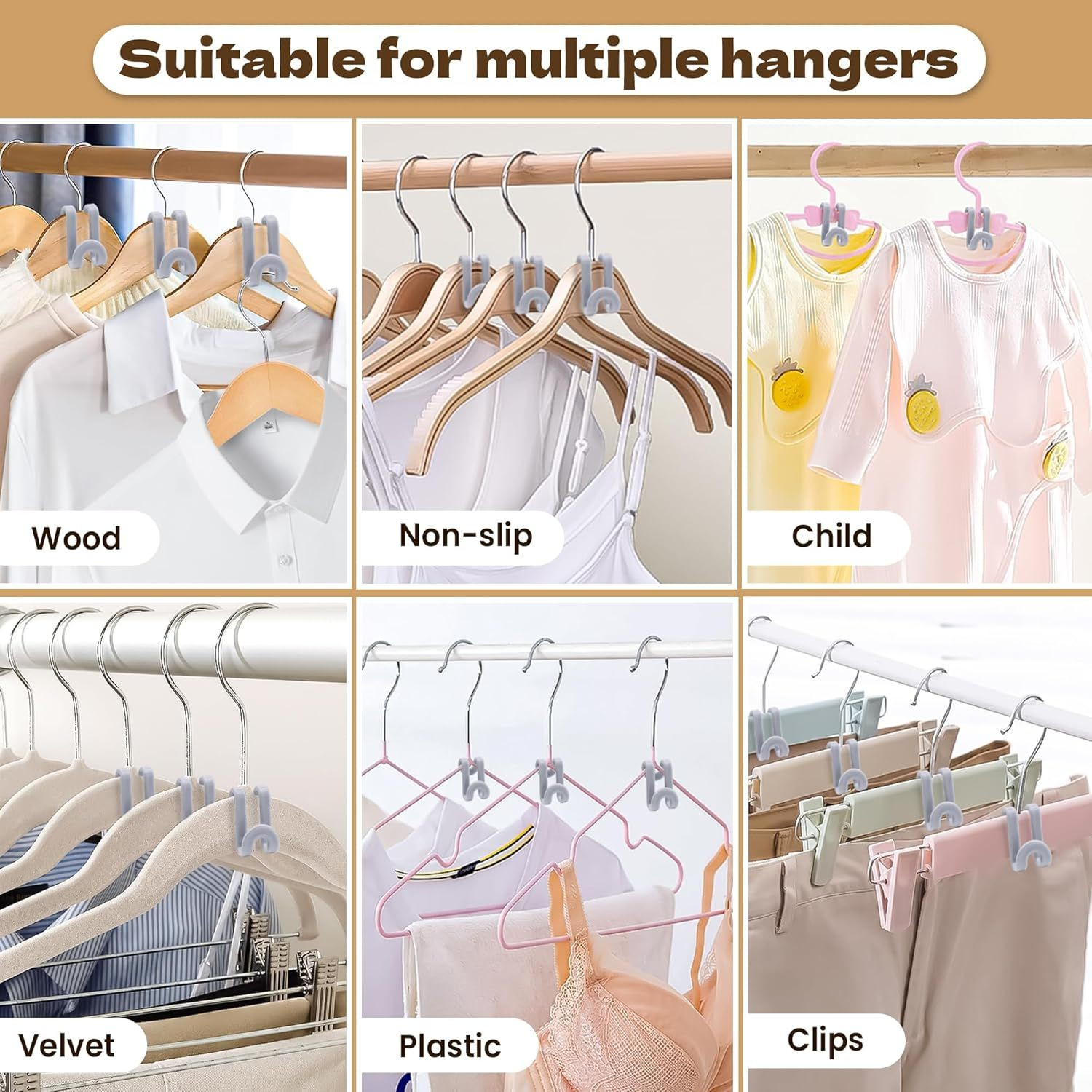 Mlici Clothes Hanger Connector for Clothes Organizing,  Space Saving Hanger Extender Hooks for Home Closet Organ