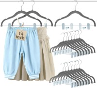 11.8 Baby Velvet Hangers with Movable Clips, Non-Slip Kids Clothes Hangers, Ultra-Thin Space-Saving Childrens Felt H