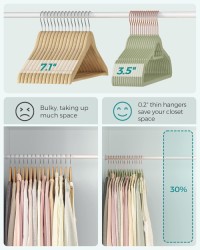 Velvet Hangers, Clothes Hanger with Rose Gold Swivel Hook,Non-Slip, and Space-Saving, 0.2-Inch Thick, 17.1-Inch Long