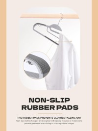 Grey Plastic Hangers 50 Pack, Slim Space Saving, Non Slip Hangers with Rubber PadsS-Shaped Clothes Hanger