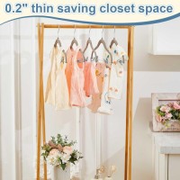 11.8 Baby Velvet Hangers with Movable Clips, Non-Slip Kids Clothes Hangers, Ultra-Thin Space-Saving Childrens Felt H