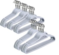 50 Pack Plastic Hangers for Clothes - Slim Non-Velvet Hangers with 360° Swivel Chrome Hook & Non Slip Notches