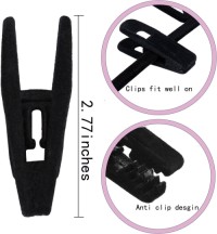 Velvet Hanger Clips,Black Pants Hangers Clips, Large Opening Clothes Pin, Strong Finger Flocked Clip Perfect ect