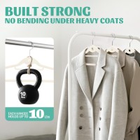 Velvet Hangers 30 Pack with 360° Swivel Hook, Ivory Non Slip Hangers for Clothes with Cascading Hooks,